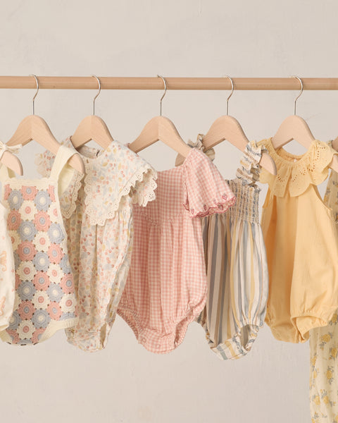 floral crochet romper