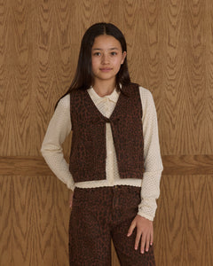 teen leopard utility vest