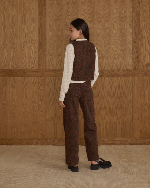 teen leopard utility vest