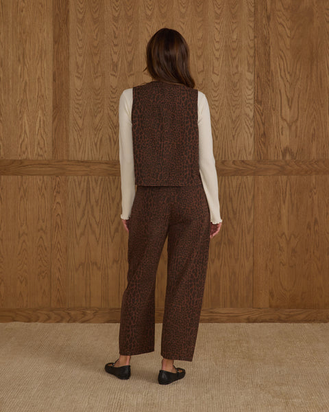 leopard barrel denim