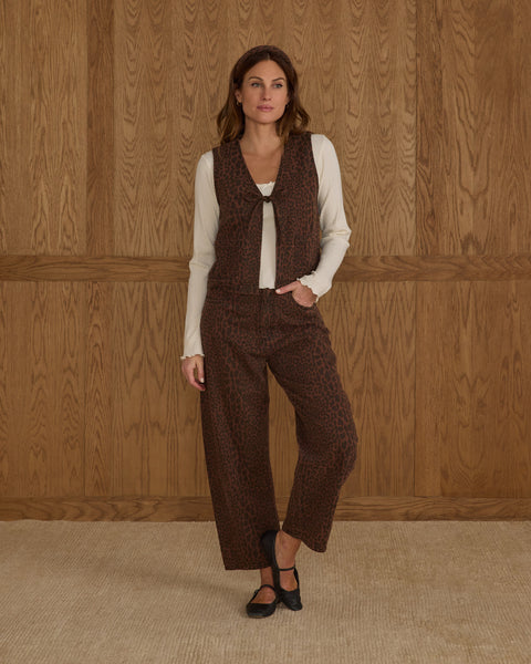 leopard barrel denim