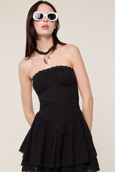 tiered tube dress