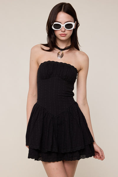 tiered tube dress