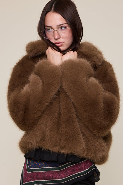 faux fur zip jacket