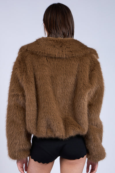 faux fur zip jacket
