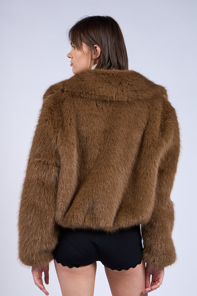 faux fur zip jacket