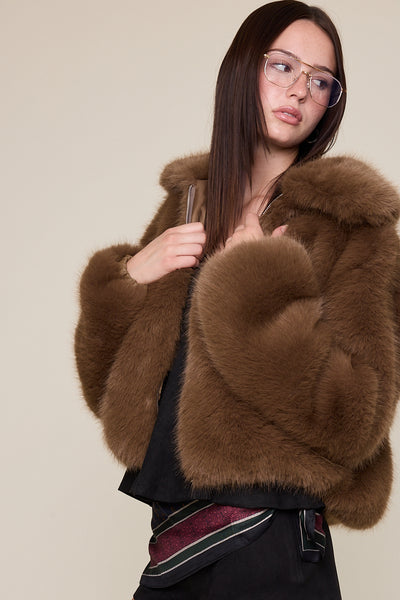 faux fur zip jacket