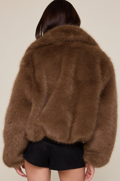 faux fur zip jacket