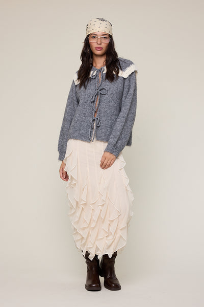 triple tie knit sweater
