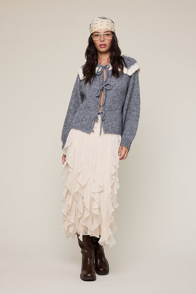 triple tie knit sweater