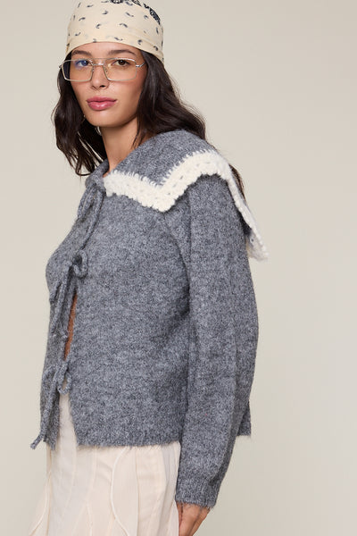 triple tie knit sweater