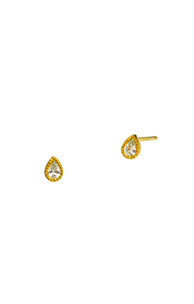 mini cz teardrop stud