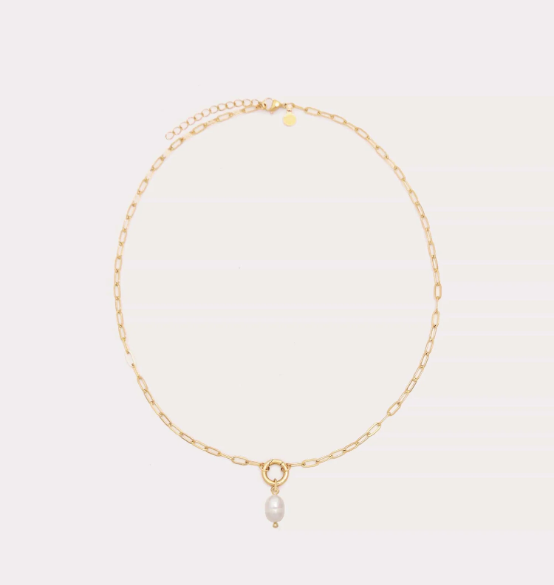 pearl carabiner necklace