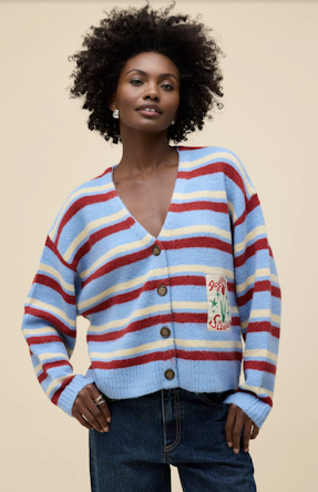 stripe slouch cardigan