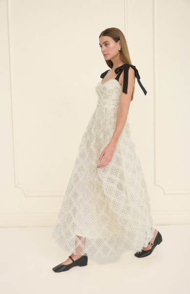 tulle corset midi dress