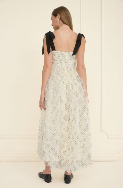 tulle corset midi dress