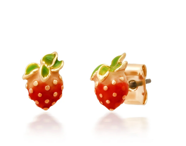 enamel strawberry studs