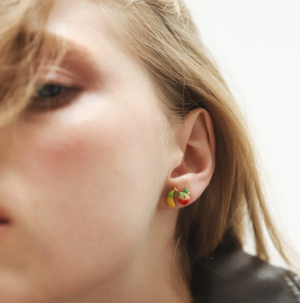 enamel strawberry studs