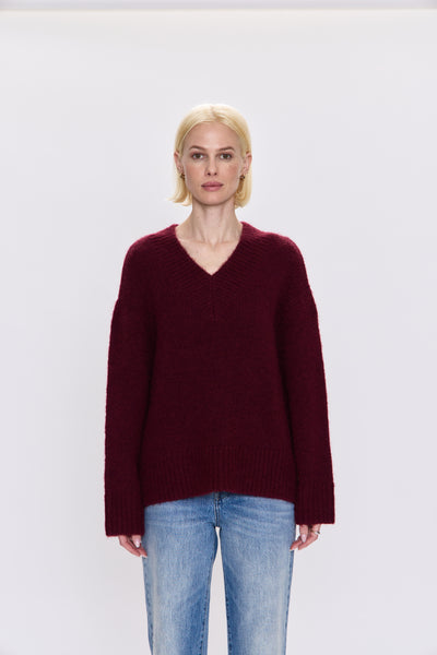 talia chunky v-neck sweater