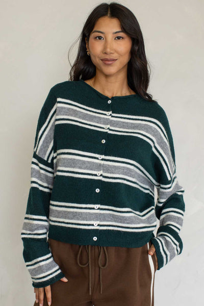 varsity stripe cardigan