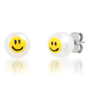 smiley freshwater pearl studs