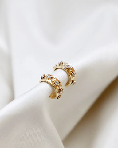 cz star thick hoops