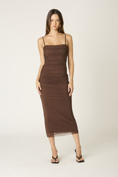 mesh midi dress