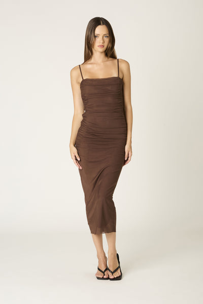 mesh midi dress