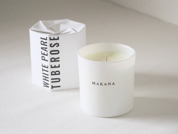 white pearl tuberose candle