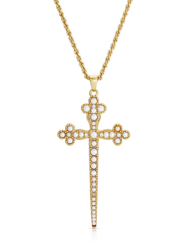 athena cross necklace