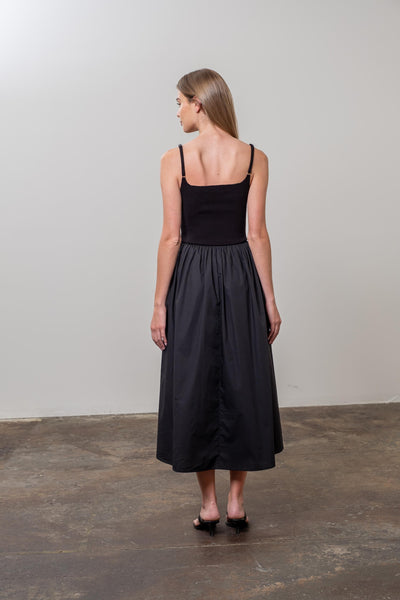 square neck midi dress