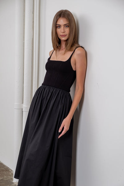 square neck midi dress