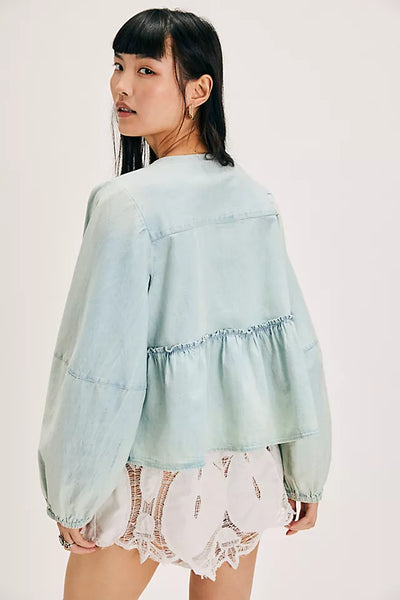 brunch babe denim blouse