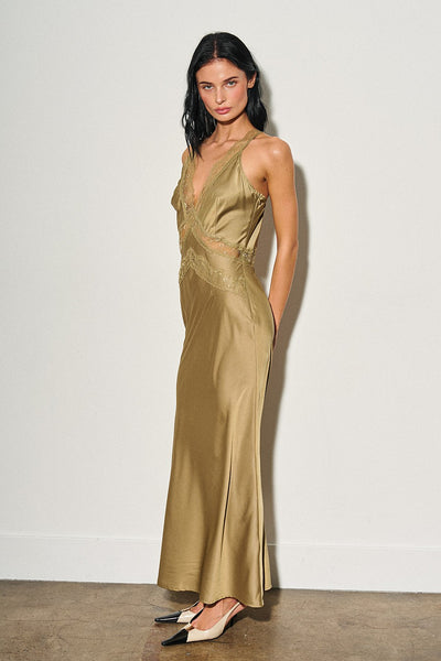 satin maxi dress