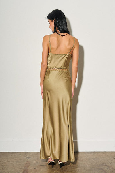 satin maxi dress