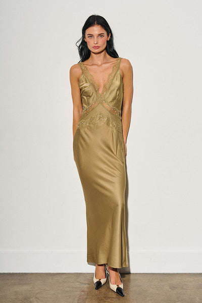 satin maxi dress