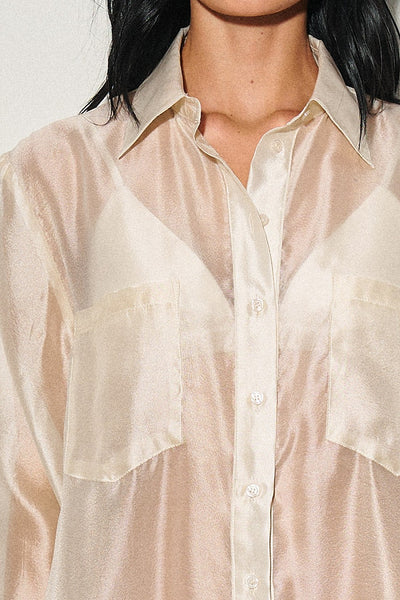 organza button down shirt