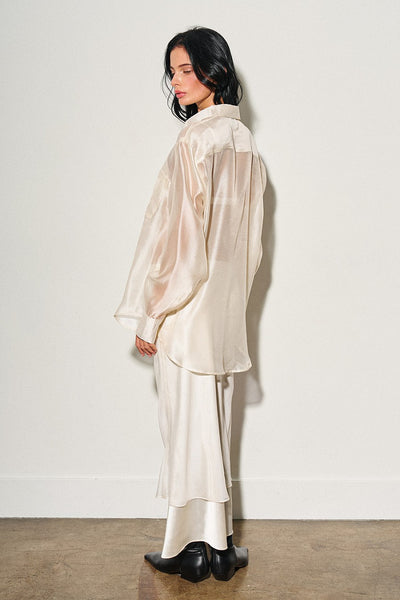 organza button down shirt