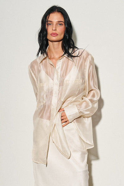organza button down shirt