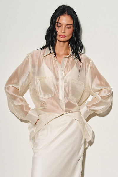 organza button down shirt