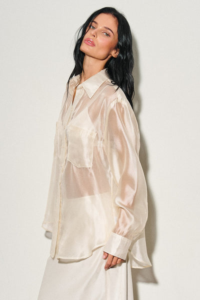 organza button down shirt