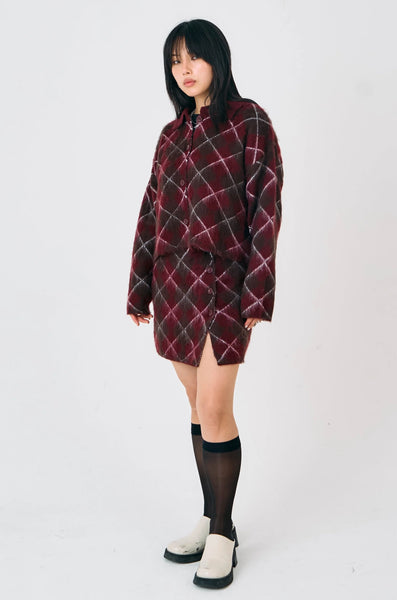 estate argyle knit mini skirt