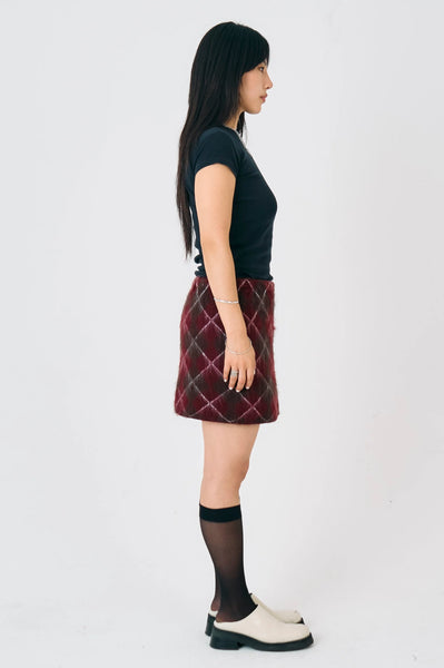 estate argyle knit mini skirt