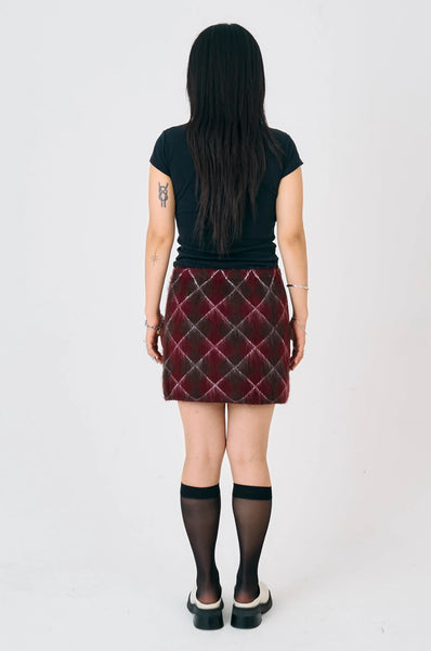 estate argyle knit mini skirt