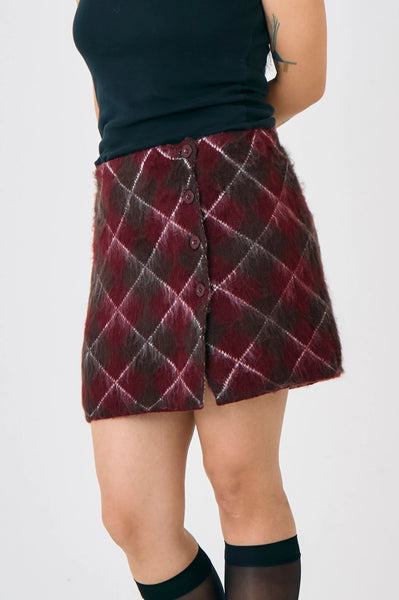 estate argyle knit mini skirt