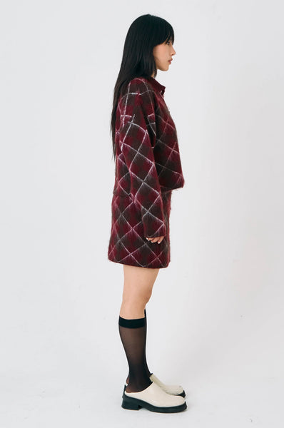 estate argyle knit mini skirt