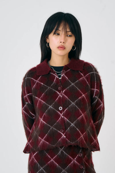 manor argyle knit cardigan