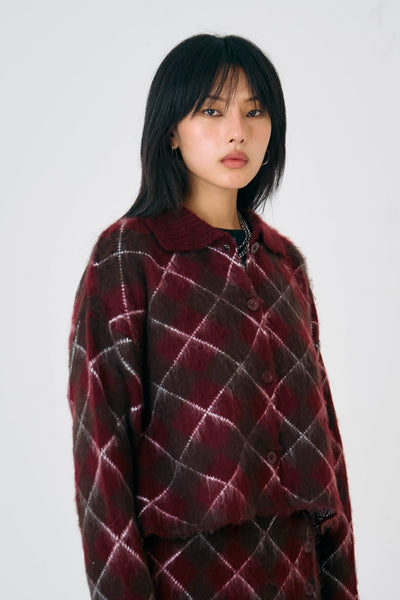 manor argyle knit cardigan