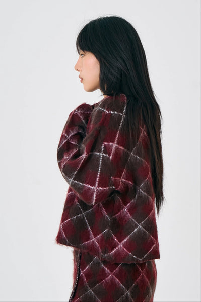 manor argyle knit cardigan