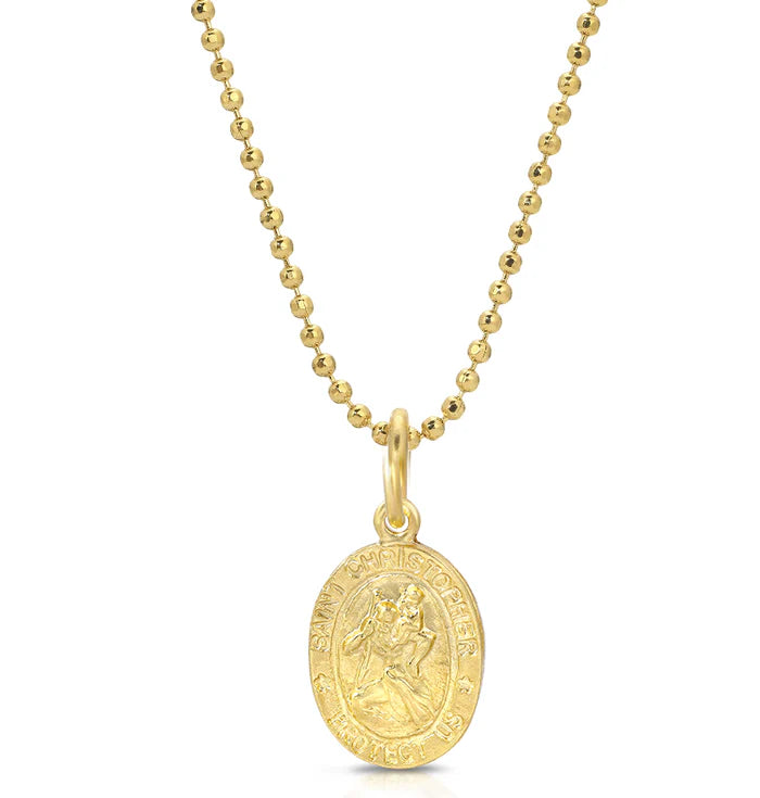 mini saint christopher necklace